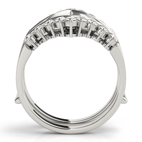 Platinum Round Diamond Chevron Eternity Band with Prong Setting 1