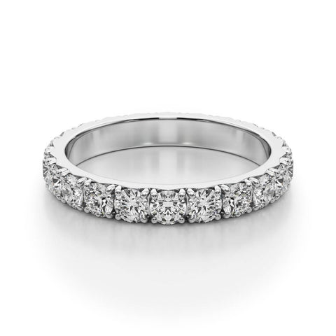 Platinum Round Diamond Eternity Band with Pavé Setting and Shared Prong 2