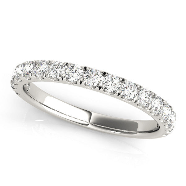 Silver Round Diamond Eternity Band with Prong Setting