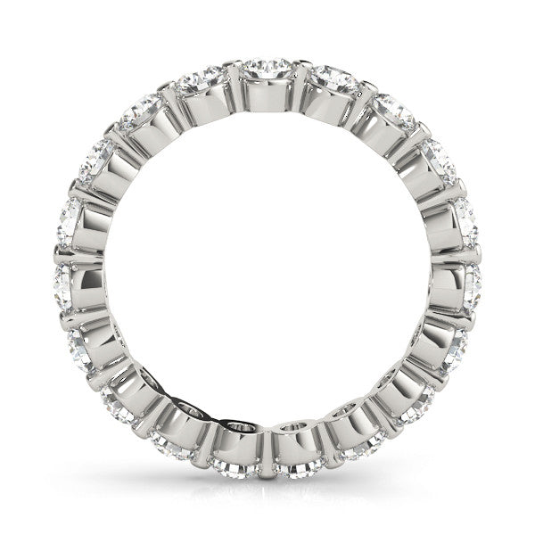 Platinum Round Diamond Eternity Band with Scalloped Prong Setting 1