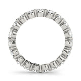 Silver Round Diamond Eternity Band with Scalloped Prong Setting