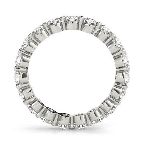 Platinum Round Diamond Eternity Band with Scalloped Prong Setting 1