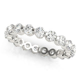 Silver Round Diamond Eternity Band with Scalloped Prong Setting