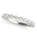 10K White Gold Round Diamond Eternity Band with Shared Prong Setting