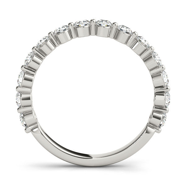 Platinum Round Diamond Eternity Band with Shared Prong Setting