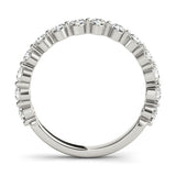 10K White Gold Round Diamond Eternity Band with Shared Prong Setting