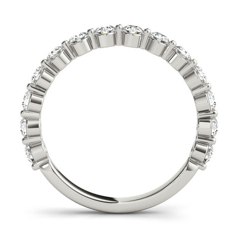 Platinum Round Diamond Eternity Band with Shared Prong Setting