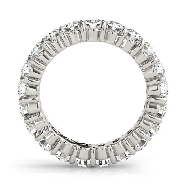 Platinum Round Diamond Eternity Band with U-Prong Setting