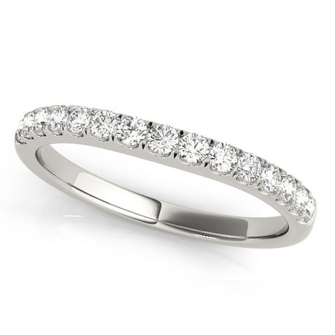Platinum Round Diamond Half Eternity Band with Pavé Setting 1