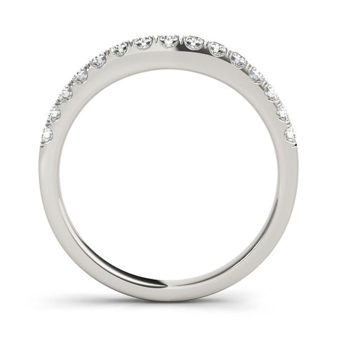 Platinum Round Diamond Half Eternity Band with Pavé Setting