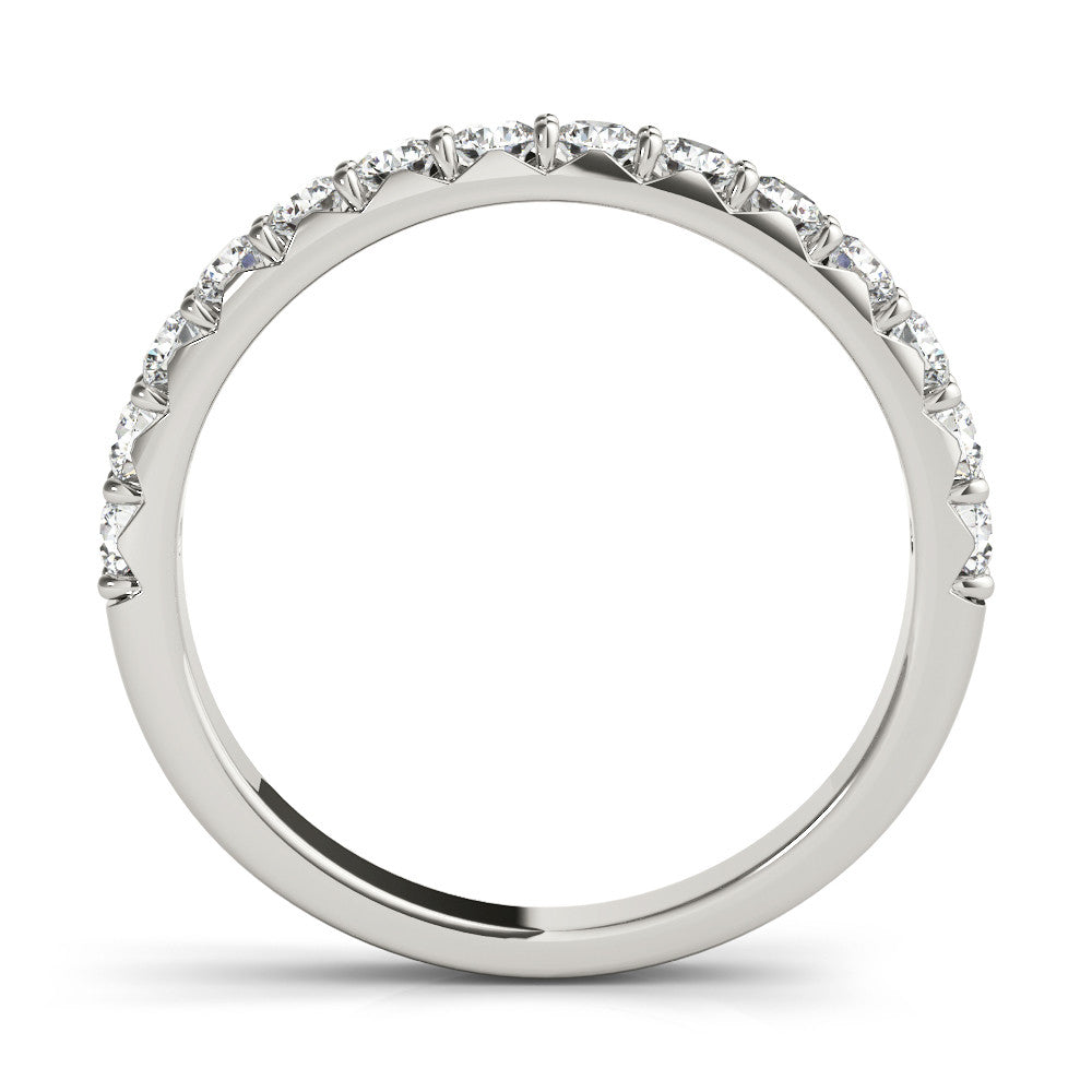 Platinum Round Diamond Half Eternity Band with Prong Setting 1