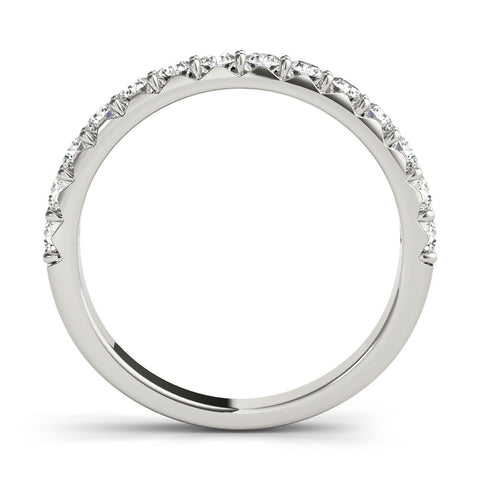 Platinum Round Diamond Half Eternity Band with Prong Setting 1