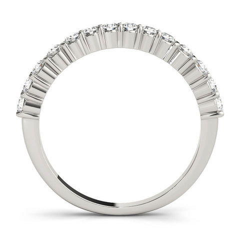 Platinum Round Diamond Half Eternity Band with Shared Prong Setting 1
