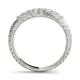Platinum Round Diamond Half Eternity Milgrain Pave Band 1