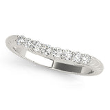 Platinum Round Diamond Half Eternity Milgrain Pave Band