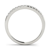 Platinum Round Diamond Half Eternity Pave Band with Shared Prong Setting