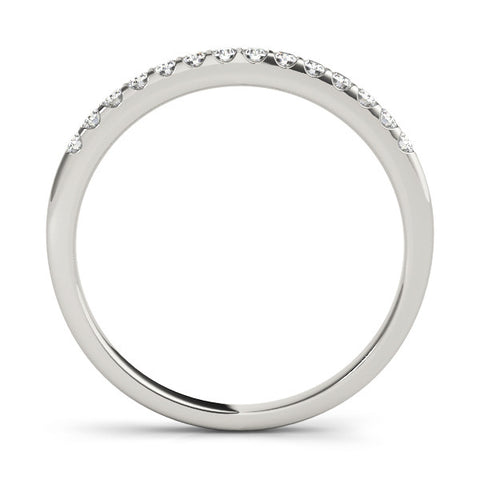 Platinum Round Diamond Half Eternity Pave Band with Shared Prong Setting