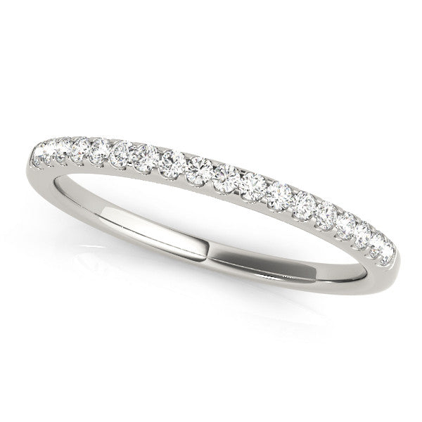 10K White Gold Round Diamond Half Eternity Prong Set Band