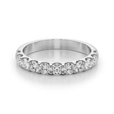10K White Gold Round Diamond Half Eternity Prong Set Band