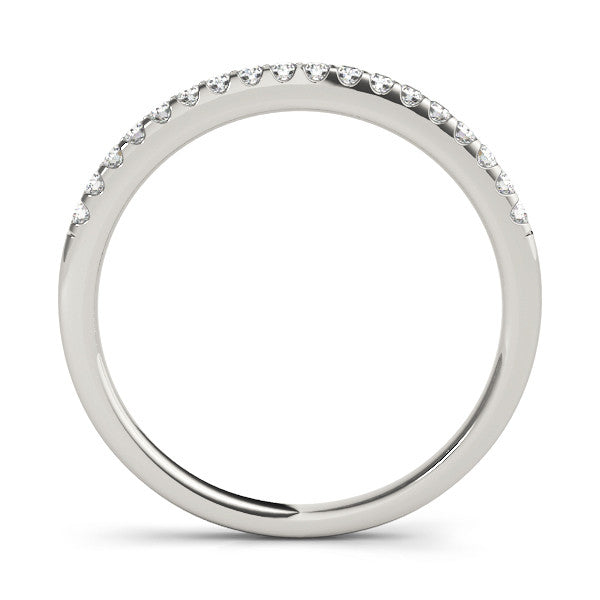 Platinum Round Diamond Half Eternity Prong Set Band
