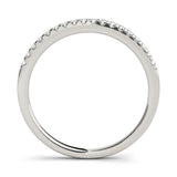 10K White Gold Round Diamond Half Eternity Prong Set Band