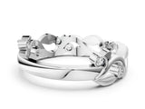 Platinum Round Diamond Leaf Eternity Band with Bezel Setting_12