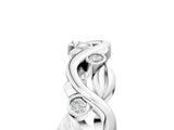 Platinum Round Diamond Leaf Eternity Band with Bezel Setting_17