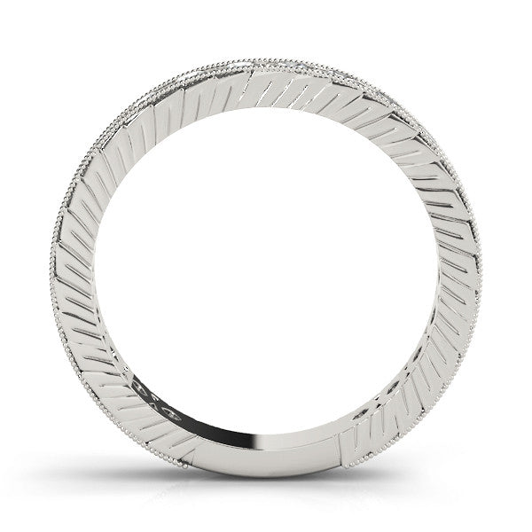 Platinum Round Diamond Milgrain Channel Set Eternity Band 1