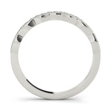 Platinum Round Diamond Milgrain Pave Contour Band 1