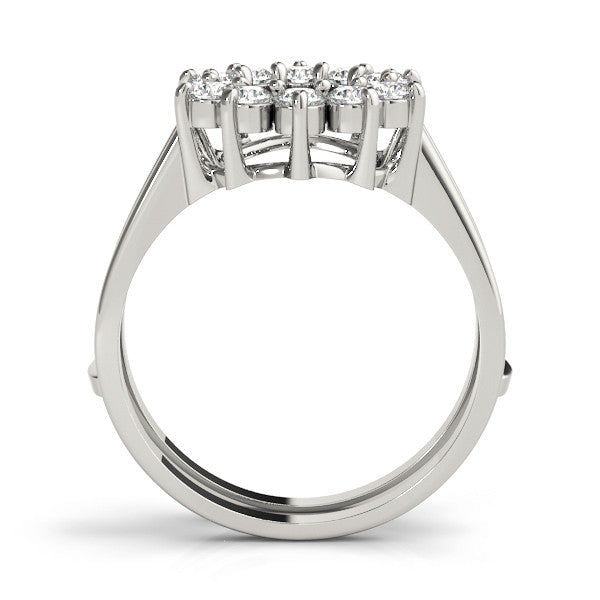 White gold Round Diamond Open Circle Split Shank Prong Setting Ring