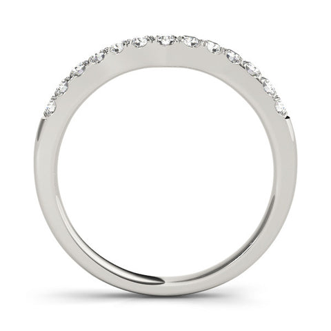 Platinum Round Diamond Pavé Curved Eternity Band with Shared Prong Setting 1