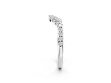 Platinum Round Diamond Pavé Curved Wedding Band with Shared Prong Setting_57