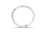 Platinum Round Diamond Pavé Curved Wedding Band with Shared Prong Setting_58