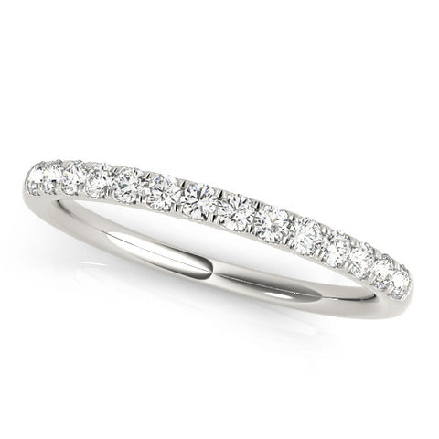 Platinum Round Diamond Pavé Eternity Band with Shared Prong Setting
