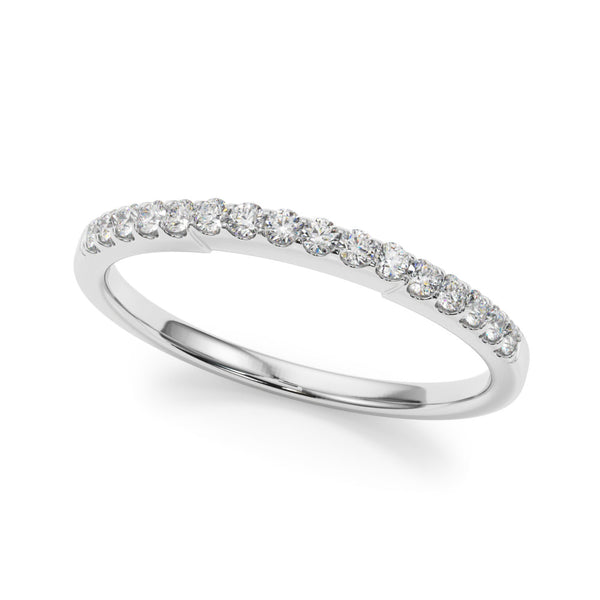 White gold Round Diamond Pavé Half-Eternity Band with Shared Prong Setting