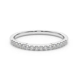 Platinum Round Diamond Pavé Half-Eternity Band with Shared Prong Setting