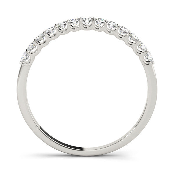 Platinum Round Diamond Pavé Half-Eternity Band