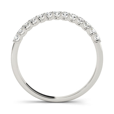 Platinum Round Diamond Pavé Half-Eternity Band