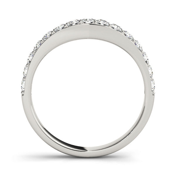 Platinum Round Diamond Pavé Set Curved Eternity Band 1