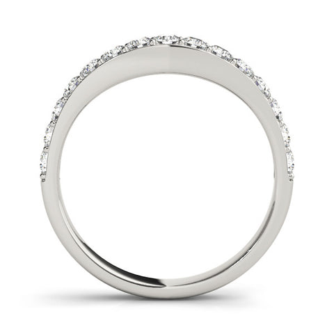 Platinum Round Diamond Pavé Set Curved Eternity Band 1