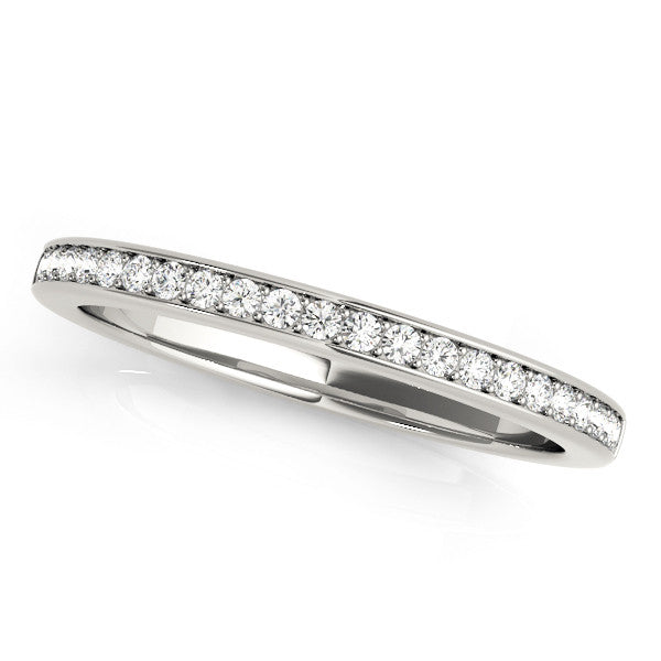 Platinum Round Diamond Pavé Set Eternity Band with Channel Setting