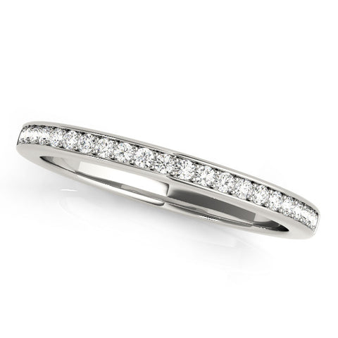 Platinum Round Diamond Pavé Set Eternity Band with Channel Setting