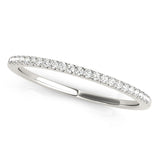 Platinum Round Diamond Pavé Set Slim Band with Micro Prong Setting 1
