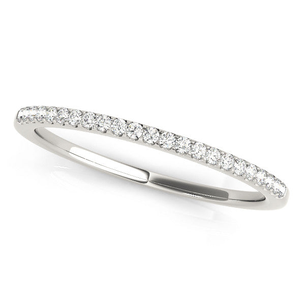 White gold Round Diamond Pavé Set Slim Band with Micro Prong Setting