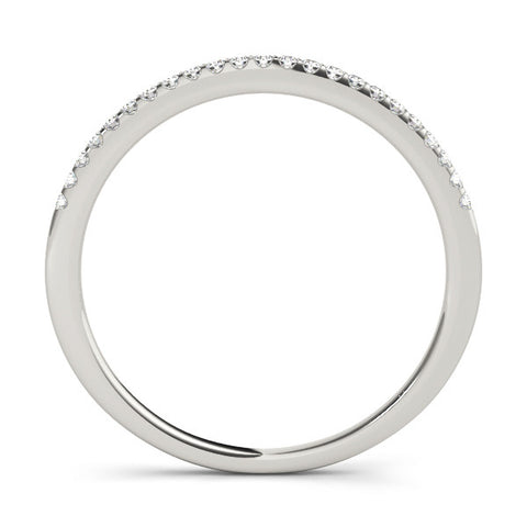 Platinum Round Diamond Pavé Set Slim Band with Micro Prong Setting