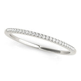 Platinum Round Diamond Pavé Set Slim Band with Shared Prong Setting 1