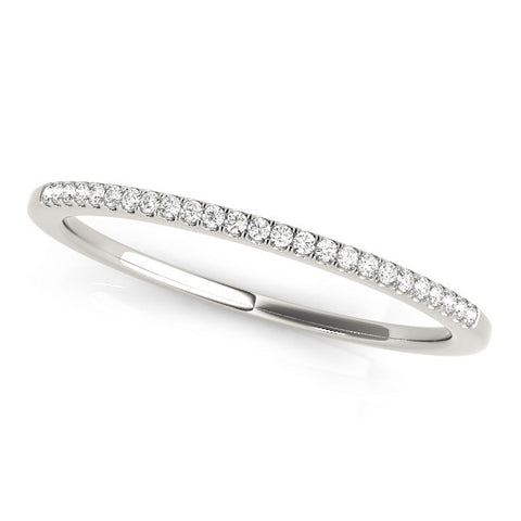 Platinum Round Diamond Pavé Set Slim Band with Shared Prong Setting 1