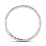 Silver Round Diamond Pavé Set Thin Band
