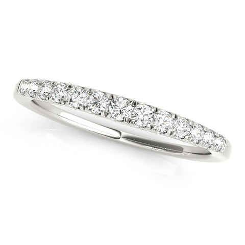 Platinum Round Diamond Pavé Set White Gold Eternity Band