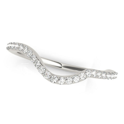 Platinum Round Diamond Pavé Twist Band with Shared Prong Setting